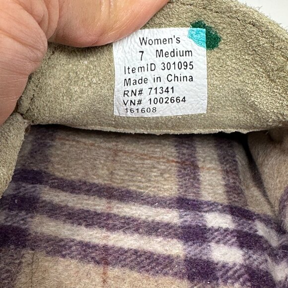 LL Bean Women's Handsewn Suede Flannel Lined Moccasin Peat Moss Slip On - Picture 12 of 12